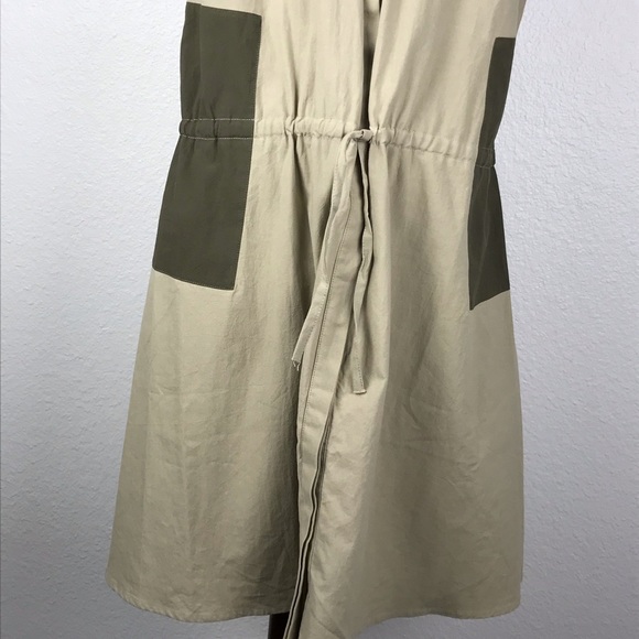 Mo:Vint Color Block Drawstring Shirt Dress D461 - Picture 4 of 8